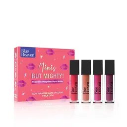 Blue Heaven Set Of 4 Minis But Mighty Hyperstay Liquid Lipsticks 6ml - Bridesmaid Nude-58