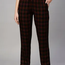 DRAPE IN VOGUE Women Checked Cotton Lounge Pant-image-14
