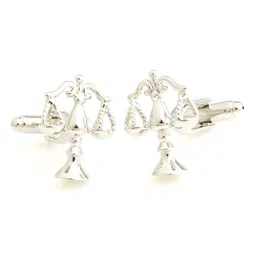 PELUCHE Men Silver-Toned My Fair Gentleman Quirky Cufflinks-16