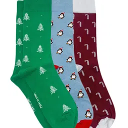 Mint & Oak Men Pack Of 3 Assorted Patterned Calf Length Socks image 2
