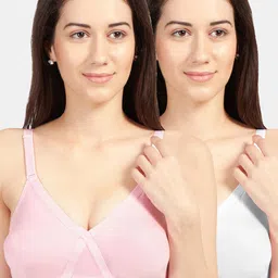 Sonari Women Pack Of 2 Assorted Pure Cotton Bras britneynxpinkwhite32D-image-6