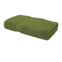 Signature Matrix Cotton Green Anti-Bacterial 400 GSM Reversible Bath Towel-image-3