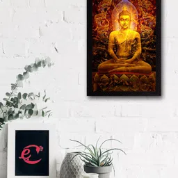 eCraftIndia Set of 5 Multicoloured Lord Buddha UV Wall Art-17