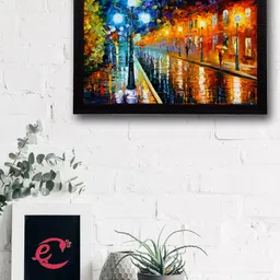 eCraftIndia Set of 5 Multicoloured Street View UV Wall Art-11