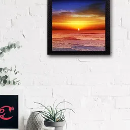 eCraftIndia Set of 5 Multicoloured Sunset View UV Wall Art-9