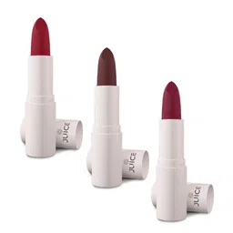 JUICE Set Of 3 Kiss Sensation Matte SPF15 Lipstick - Red Rebel-Marron Royale-Epic Pink-6