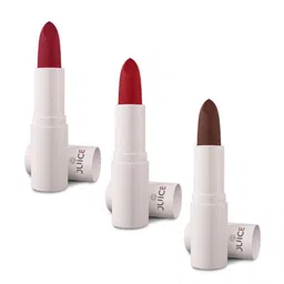 JUICE Kiss Sensation Set Of 3 Matte Lipstick-4g Each-Red Rebel-Red Addict-Browned-27