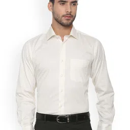 Van Heusen Men Cream-Coloured Regular Fit Solid Formal Shirt-picture-12