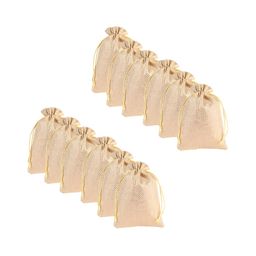 Kuber Industries Gold Toned 12 Pieces Self Design Multi Utility Potli Bags-43