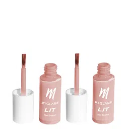 MyGlamm Set Of 2 LIT Long-Lasting Flawless Texture Nail Enamel 7ml Each - Hey Gurl-53