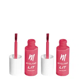 MyGlamm Set Of 2 LIT Long-Lasting Flawless Texture Nail Enamel 7ml Each - XOXO-46