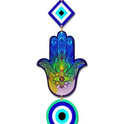 Home Delight Blue & Green Circle EvilEye Wooden Hanging Wall Decor-18