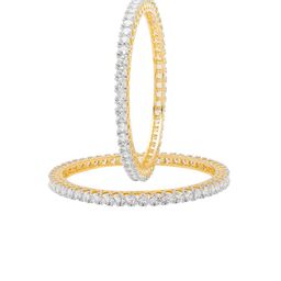 Shining Jewel - By Shivansh Set of 2 Gold-Plated Zircon Crystal Bangles-image-10