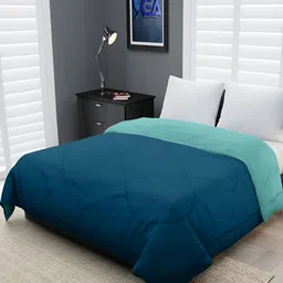 RF RELAXFEEL Green & Sea Green Geometric Heavy Winter 233 GSM Double Bed Quilt-image-96