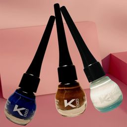 KINDED Set of 3 Liquid Eye Liner 5ml Each - Chocolate Brown, Royal Blue & White Pearl-52