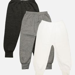 TINY HUG Boys Pack Of 3 Solid Cotton Thermal Bottoms-50