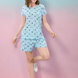 NIGHT FLOSS Printed Round Neck Top & Shorts-image-15