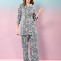 NIGHT FLOSS Printed Cotton Tunic & Trouser-image-4