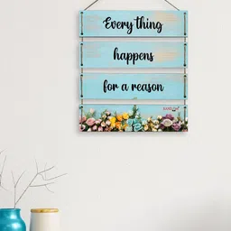 RANDOM Turquoise Blue & Black Motivational Quote MDF Woode Wall Hangings-13