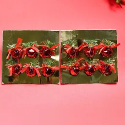 MARKET99 12-Pcs Red & Green Decoration BellHanging-7