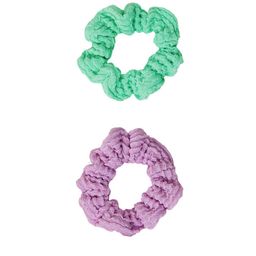 Accessorize Girls Set Of 2 Textured Scrunchie-14