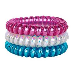 DIAN Women Set of 3 Multicoloured Spiral Ponytail Holders-3