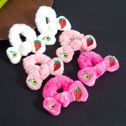 Golden Peacock Girls Set of 6 White & Pink Fur Ponytail Holders-12