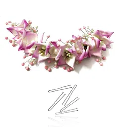 Hair Flare Women Pink & White Beaded Tiara-27