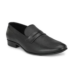 Provogue Men Black Solid Faux Leather Formal Loafers-image-59