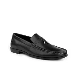 One8 Men Black Solid Genuine Leather Formal Loafers-image-72