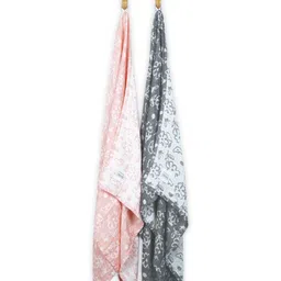 Doctor Towels Coral & Charcoal 2 Pieces Printed Banana 300 GSM Towel Set-55