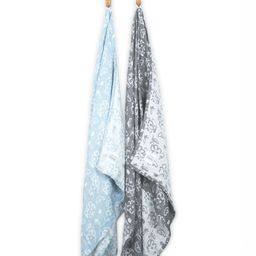 Doctor Towels Blue & Charcoal 2 Pieces Printed Banana Jacquard 300 GSM Bath Towel-image-98