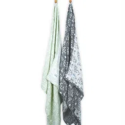 Doctor Towels Green & Charcoal 2 Piece Printed Banana Jacquard 300 GSM Bath Towel-image-97
