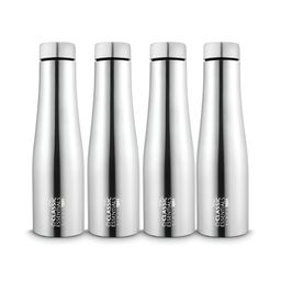 Classic Essentials Silver-Toned 4 Pieces Stainless Steel Water Bottles 1 L Each-24