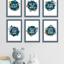 Art Street Kids Blue & White 6 Pieces Big Tunnel Printed UV Coating Wall Arts-image-19
