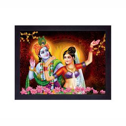 masstone Black & White Radha Krishna Religious Wall Art-image-96