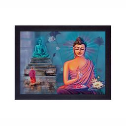 masstone Black & Blue Lord Buddha Religious Wall Art-image-68