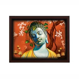 masstone Black & Yellow Lord Buddha Religious Wall Art-image-85