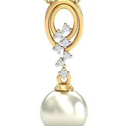 KUBERBOX Srie 18KT Gold Diamond-Studded Pearl Pendant 0.71 gm-37