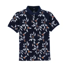 Status Quo Boys Floral Printed Polo Collar Cotton T-shirt-image-87