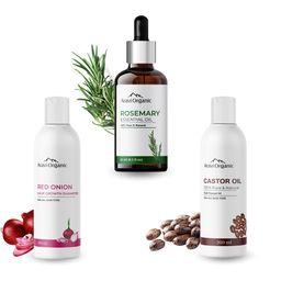 Aravi Organic Set of 100% Pure Rosemary Essential Oil, Onion Shampoo & Castor Oil-22
