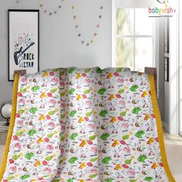 Babywish White & Yellow AC Room 210 GSM Single Bed Dohar-image-48