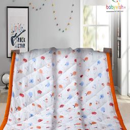 Babywish Orange & White AC Room 210 GSM Single Bed Dohar-image-49