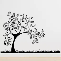 RANGOLI Black Tree With Grass Wall Sticker-picture-32