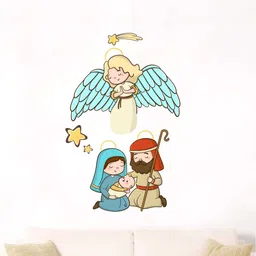 decal O decal Blue & Red Angel With Family Wall Sticker-image-79