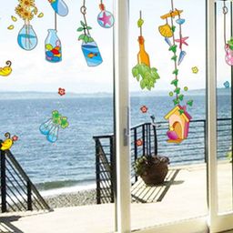 Jaamso Royals Blue & Green Hanging Drifts Bottal Mural Art Printed Wall Sticker-image-88