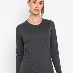 appulse Raglan Sleeves Tulip Hemline Relaxed Fit Cotton Sports T-shirt-image-74