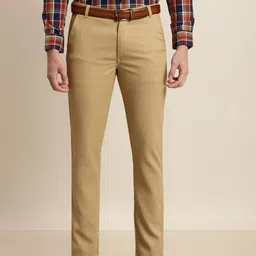 SOJANYA Men Beige Textured Formal Trousers-image-46