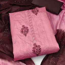 SHADOW & SAINING Ethnic Motifs Embroidered Sequinned Detail Unstitched Dress Material-image-59