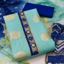 SHADOW & SAINING Ethnic Motifs Woven Design Unstitched Dress Material-image-59